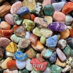 25lb JUMBO Lot Polished Rocks Tumbled Stones Gemstone Mix BULK WHOLESALE