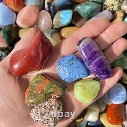 25lb JUMBO Lot Polished Rocks Tumbled Stones Gemstone Mix BULK WHOLESALE