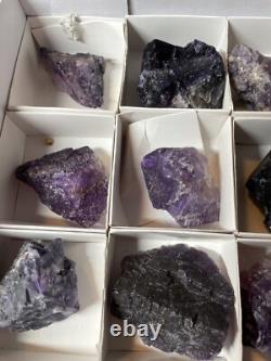 27 Piece Purple Hasties Quarry Fluorite Crystal Mineral Specimen Wholesale LOT