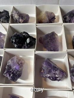 27 Piece Purple Hasties Quarry Fluorite Crystal Mineral Specimen Wholesale LOT