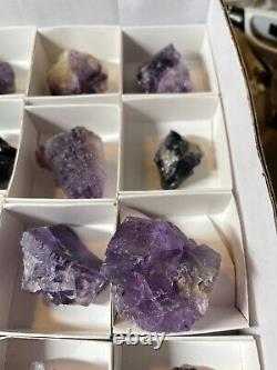 27 Piece Purple Hasties Quarry Fluorite Crystal Mineral Specimen Wholesale LOT