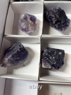 27 Piece Purple Hasties Quarry Fluorite Crystal Mineral Specimen Wholesale LOT