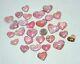 28 Pcs Lot Rhodochrosite Carved Hearts From Argentina Bulk Wholesale