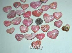 28 pcs LOT Rhodochrosite Carved Hearts from Argentina Bulk Wholesale