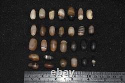 29 Ancient Tibetan Himalayan Agate Stone Dzi Beads in very Good Condition