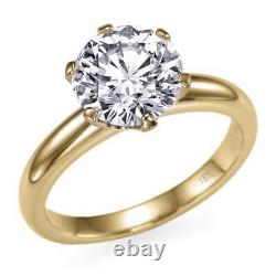 2CT Round Diamond Engagement Ring D I2 Solitaire 18K Yellow Gold 53554008