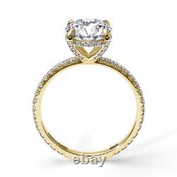 2.00 CT E I2 Engagement Hidden Halo Diamond Ring 18K Yellow Gold 53533666