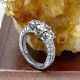 2.06 Ct D Si1 Vintage 3 Stone Diamond Engagement Ring 18k White Gold 51929191