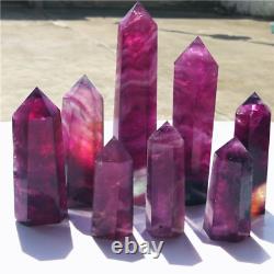 2.2LBTop Wholesale Natural Crystal pink fluorite Point For Quartz healing