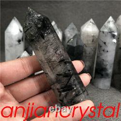 2.2LB Wholesale Natural tourmaline obelisk quartz crystal wand tower point 10pc