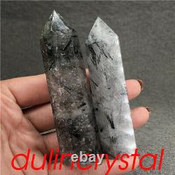 2.2LB Wholesale Natural tourmaline obelisk quartz crystal wand tower point 10pc