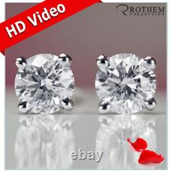 2 Carat Diamond Stud Earrings Solitaire Round 18K White Gold I2 34453979