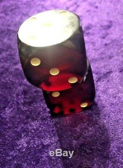 2 Heavy Vintage Large 1.5 Cherry Red Bakelite Dice AUSTRIA 63 Grams EACH +GWP