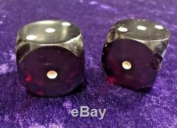 2 Heavy Vintage Large 1.5 Cherry Red Bakelite Dice AUSTRIA 63 Grams EACH +GWP