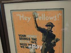 2 Original World War 1 Liberty Bond Drive Posters Authentic 1918- FRAMED