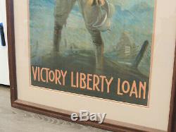 2 Original World War 1 Liberty Bond Drive Posters Authentic 1918- FRAMED