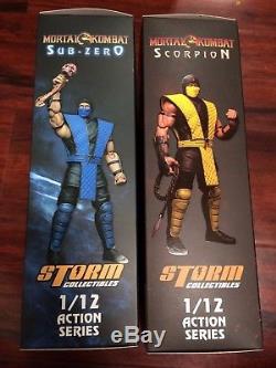 2-SET LOT 2017 Storm Collectibles Scorpion & Sub-Zero Subzero MORTAL KOMBAT 1/12