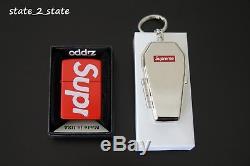 (2) Supreme Accessories Red Logo Zippo Lighter SS18 Coffin Ashtray Keychain FW17