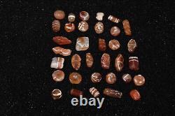 35 Genuine Ancient Sassanian & Pyu Culture Etched Carnelian Stone Bead