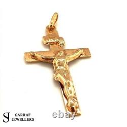 375 9ct Genuine Solid Hallmarked Yellow Gold Crucifix Cross Jesus Brand New