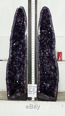 39 True Twin Set Purple Pair of Amethyst Geodes Clusters Cathedrals 106 Pounds