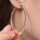 3.5 Ct Diamond Hoop Earrings Inside Out 1.5 Inch 18k Rose Gold 0606