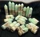 3.6kg Banded Blue / Green Aragonite Obelisk Hexagon Towers Statue 25pc Wholesale