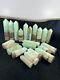 3.8kg Banded Blue / Green Aragonite Obelisk Hexagon Towers Statue 22pc Wholesale