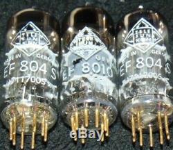 3 NOS TUBE'S VERY RARE Telefunken Gold pin EF804S Pair = EF86 EF804 Z729 EF8010