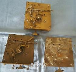 3 Vienna Regulator Movements For Parts Or Projects, (2 Old Gustav Becker!)