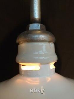 (3) Westinghouse 14 Porcelain White Barn Industrial Light Gas Station Vtg A's