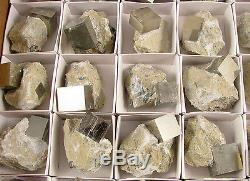 48 WHOLESALE Natural pyrite cube on Matrix crystal specimen #MT 48 SPAIN