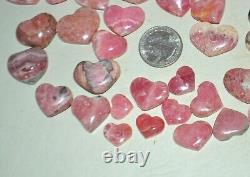 48 pcs LOT Rhodochrosite Gemmy Hearts from Argentina Bulk Wholesale