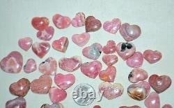 48 pcs LOT Rhodochrosite Gemmy Hearts from Argentina Bulk Wholesale