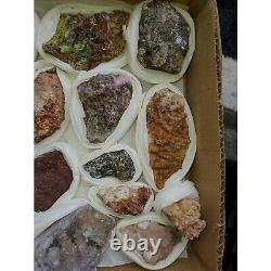 4Lb Wholesale Rare minerals Flat of 22 specimens of high quality Collection, #31