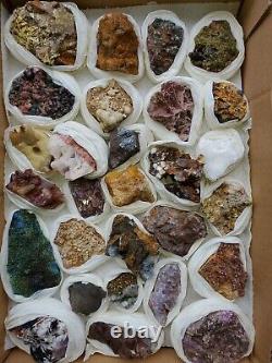 4Lb Wholesale Rare minerals Flat of 22 specimens of high quality Collection, #32