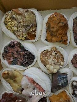 4Lb Wholesale Rare minerals Flat of 22 specimens of high quality Collection, #32