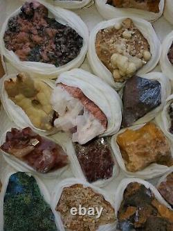 4Lb Wholesale Rare minerals Flat of 22 specimens of high quality Collection, #32