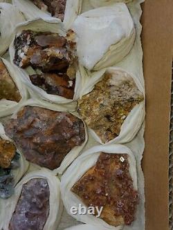 4Lb Wholesale Rare minerals Flat of 22 specimens of high quality Collection, #32