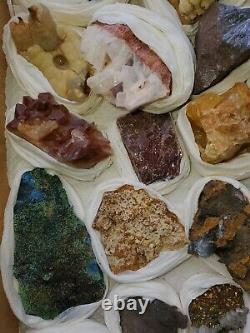 4Lb Wholesale Rare minerals Flat of 22 specimens of high quality Collection, #32