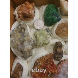 4Lb Wholesale minerals Flat Box of 27 specimens of high quality Collection, #36