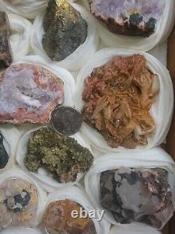 4Lb Wholesale minerals Flat Box of 27 specimens of high quality Collection, #36