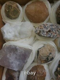 4Lb Wholesale minerals Flat Box of 27 specimens of high quality Collection, #36