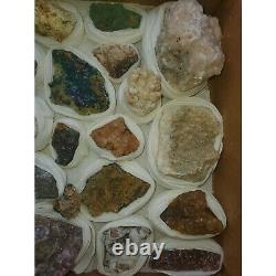 4Lb Wholesale minerals Flat Box of 34 specimens of high quality Collection, #34