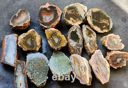 4.15 lbs/1.88 kg 8 Agate Pairs, Agate lb, Wholesale Agate, Bulk Agate, Agate Lot