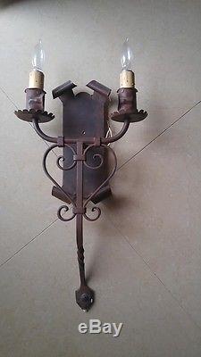 4 Antique Vintage Wall Lamp Candle Wrought Iron Sconces FREE SHIPPING inside USA
