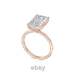 4 Ct Emerald Cut Lab-created Diamond Ring E VVS2 18k White Gold Wedding