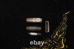 4 Genuine Ancient Banded Agate Stone Dzi Longevity Bead in Perfect Condition