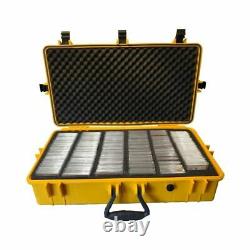 4 Pack XXL Graded Card Storage Box Yellow Weatherproof Case Travel Slab Holder