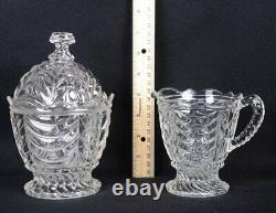 (4) Pieces Vintage BRYCE BROS. EAPG Clear Glass SULTAN CURTAIN Compote, Bowl